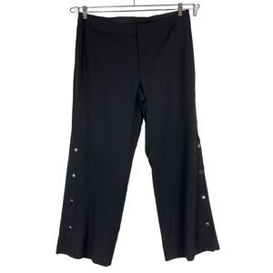 RACHEL Rachel Roy pants black high waist snap button